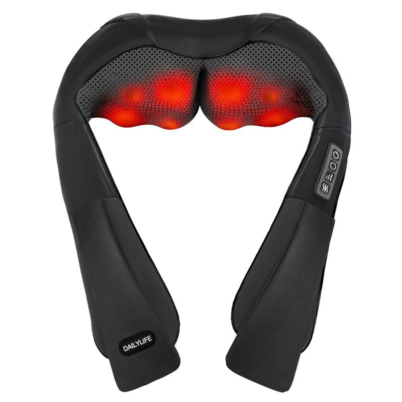 DAILYLIFE Shiatsu Neck and Back Massager - Electric Shoulder Massage Pillow for Ultimate Relaxation and Muscle Relief for Neck, Back, Shoulder, Foot, Leg - Perfect Gift for Everyone!
