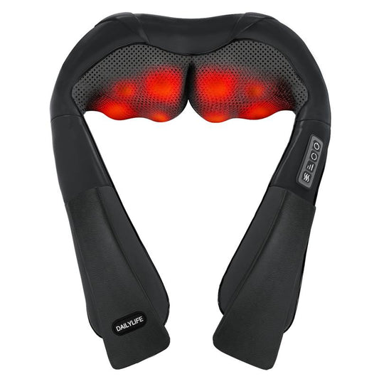 DAILYLIFE Shiatsu Neck and Back Massager - Electric Shoulder Massage Pillow for Ultimate Relaxation and Muscle Relief for Neck, Back, Shoulder, Foot, Leg - Perfect Gift for Everyone!
